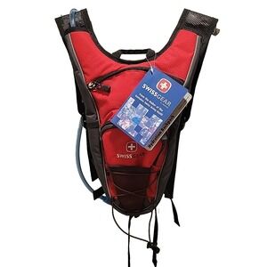 Swiss Gear Backpack Medium Red Hydration System Hiking Camping Travel New
